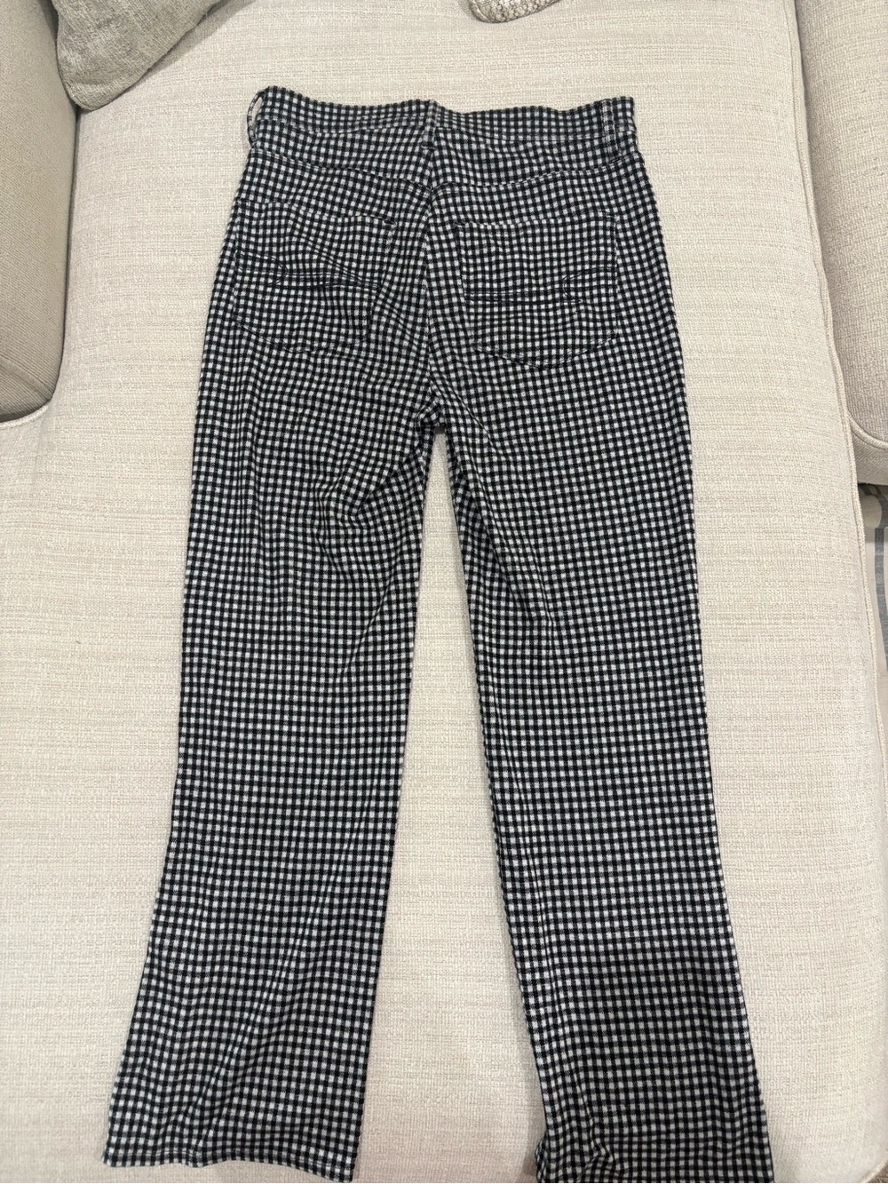 American Eagle Outfitters Black & White Gingham Wide-Leg Pants - Picture 3 of 5